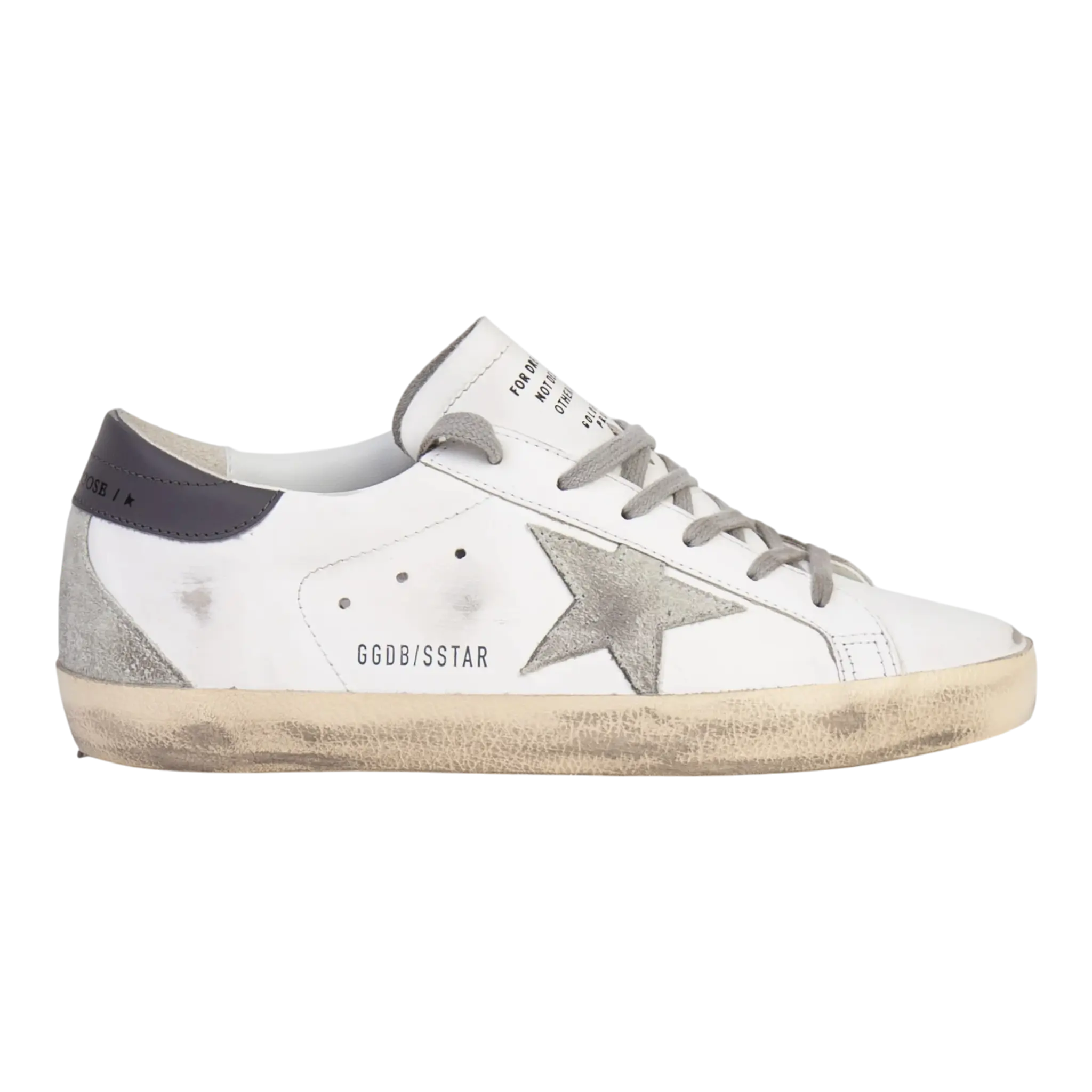 Golden Goose Super-Star Women Sneakers White Ice Dark Gray Suede Star