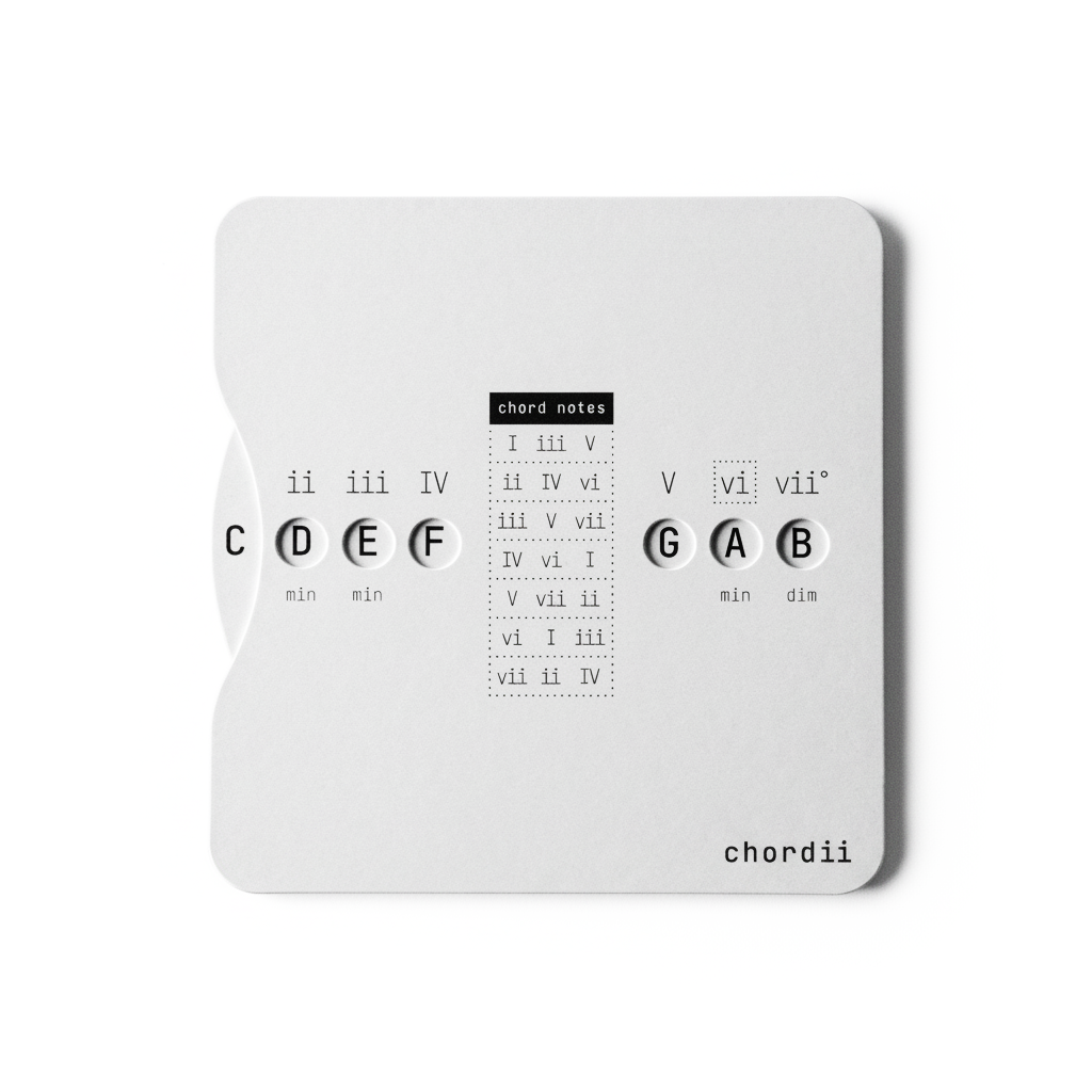 Chordii Roman Numeral Chord Finder Music Theory Wheel (White)