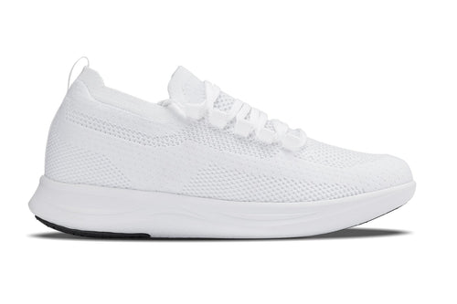 CALTO - QA061 - 2.4 Inches Taller (White/White Sole) - Lightweight Knitted Sneakers