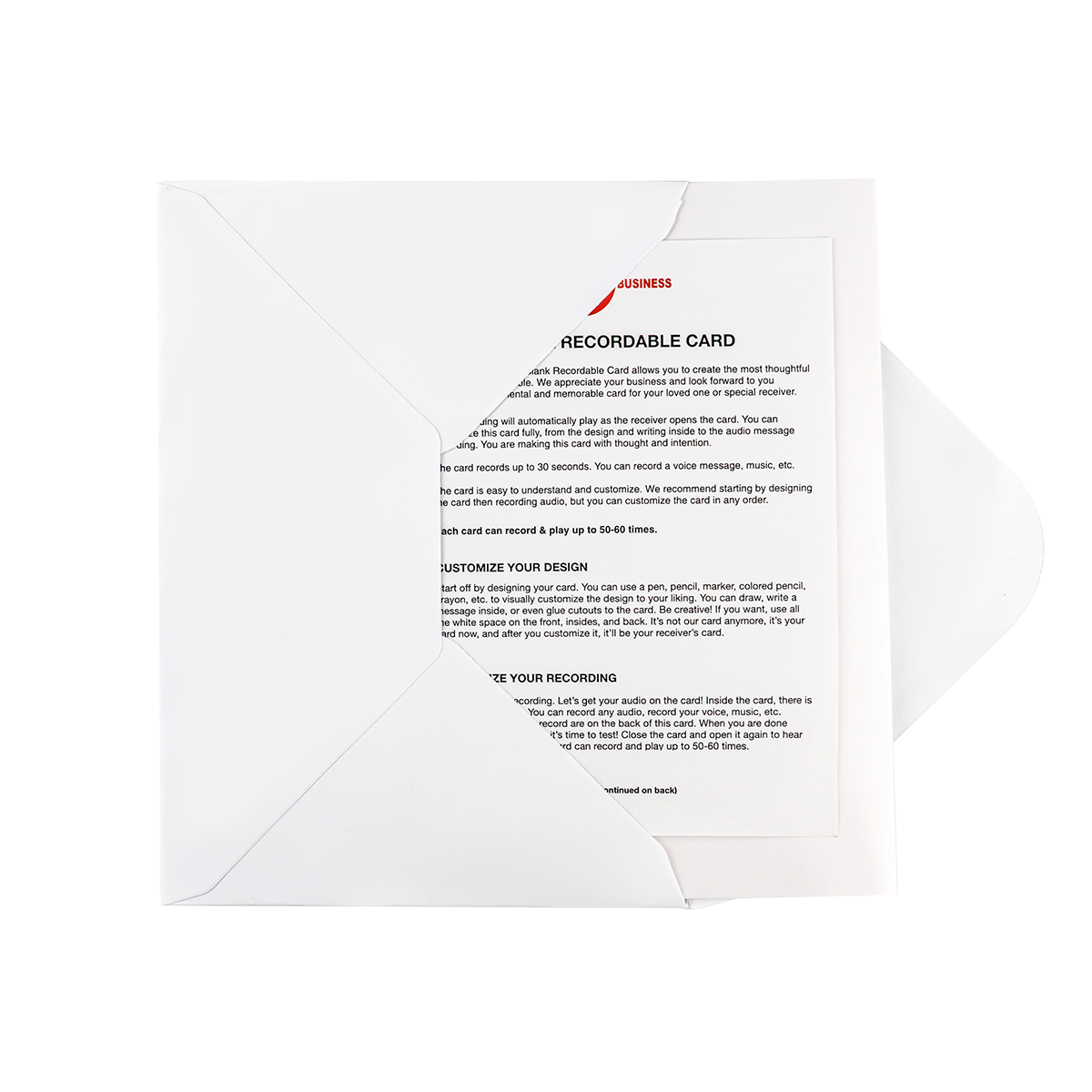 (12-Pack) Blank Recordable DIY Greeting Cards