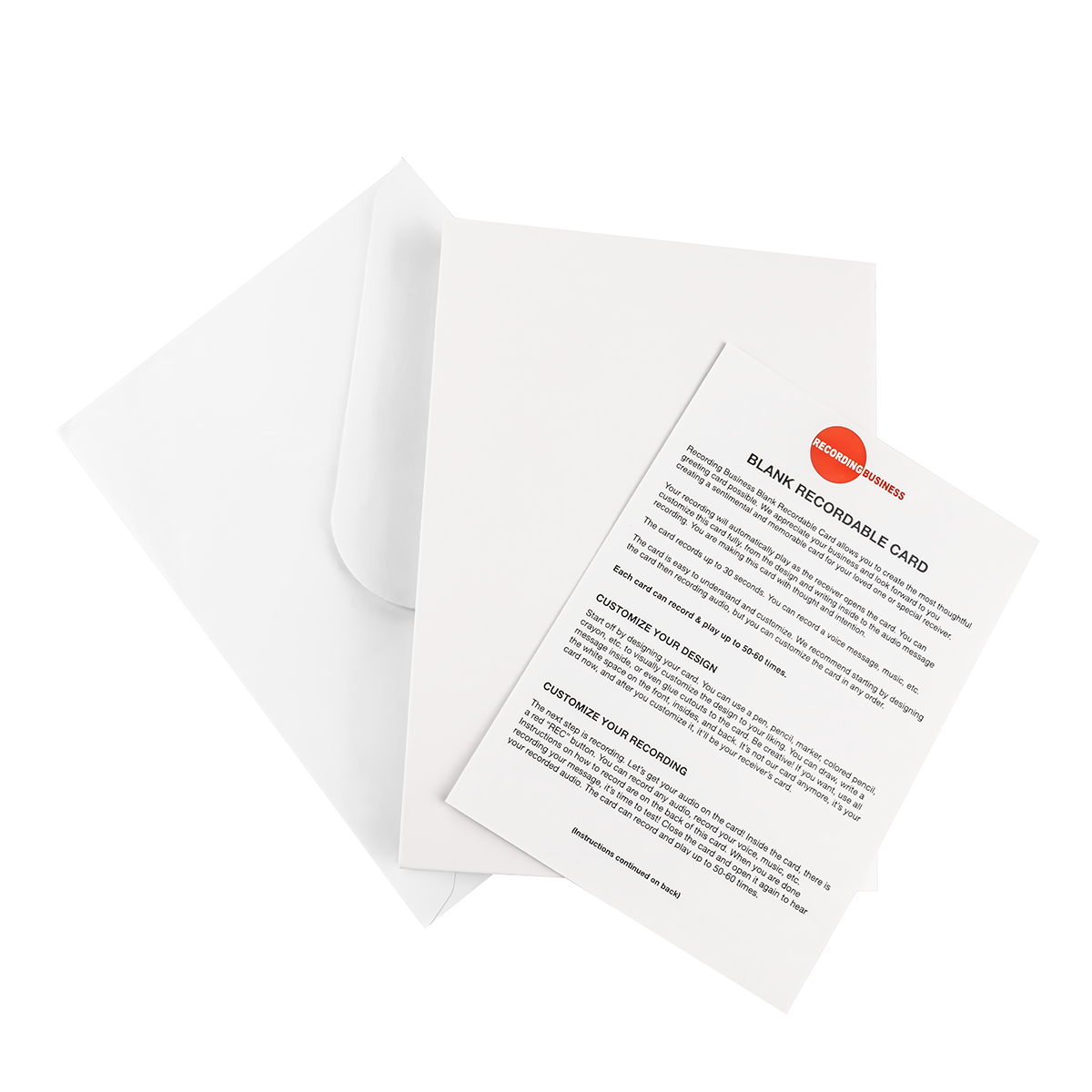 (12-Pack) Blank Recordable DIY Greeting Cards