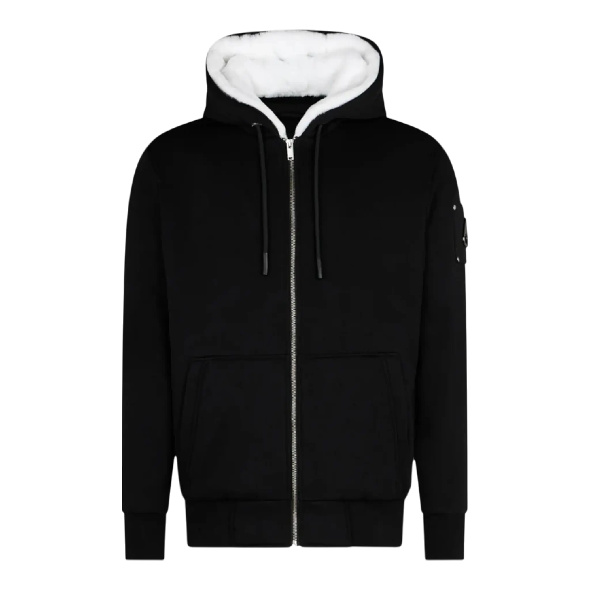 MOOSE KNUCKLES CLASSIC BUNNY MEN Zip-Up Hoodie Black/White Fur