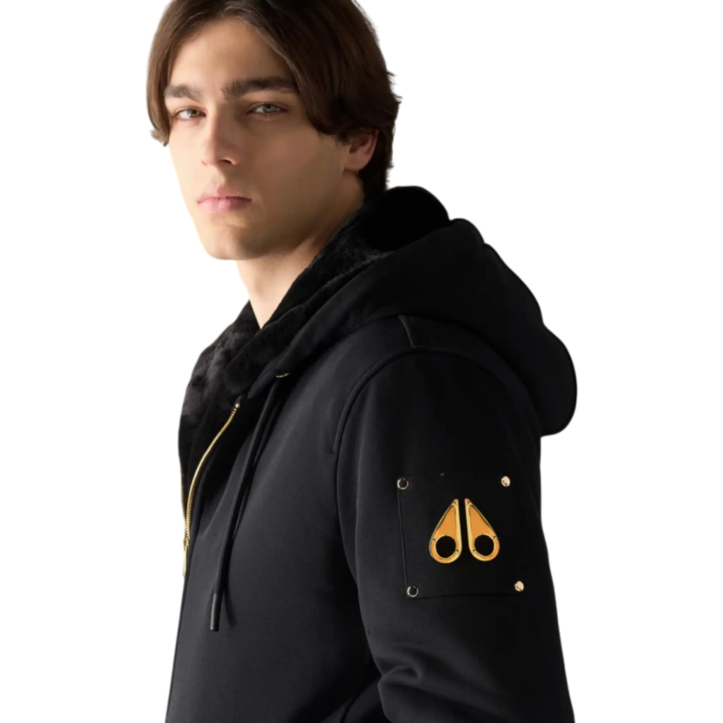 MOOSE KNUCKLES CLASSIC BUNNY MEN Zip-Up Hoodie Black/Black Fur