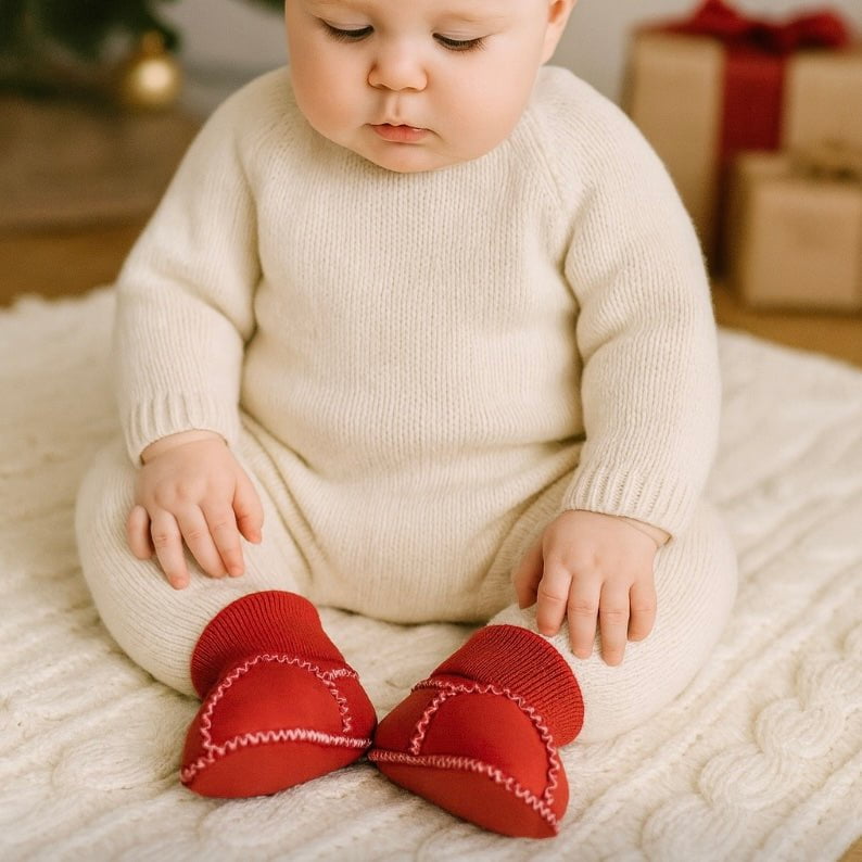 cozy booties| red