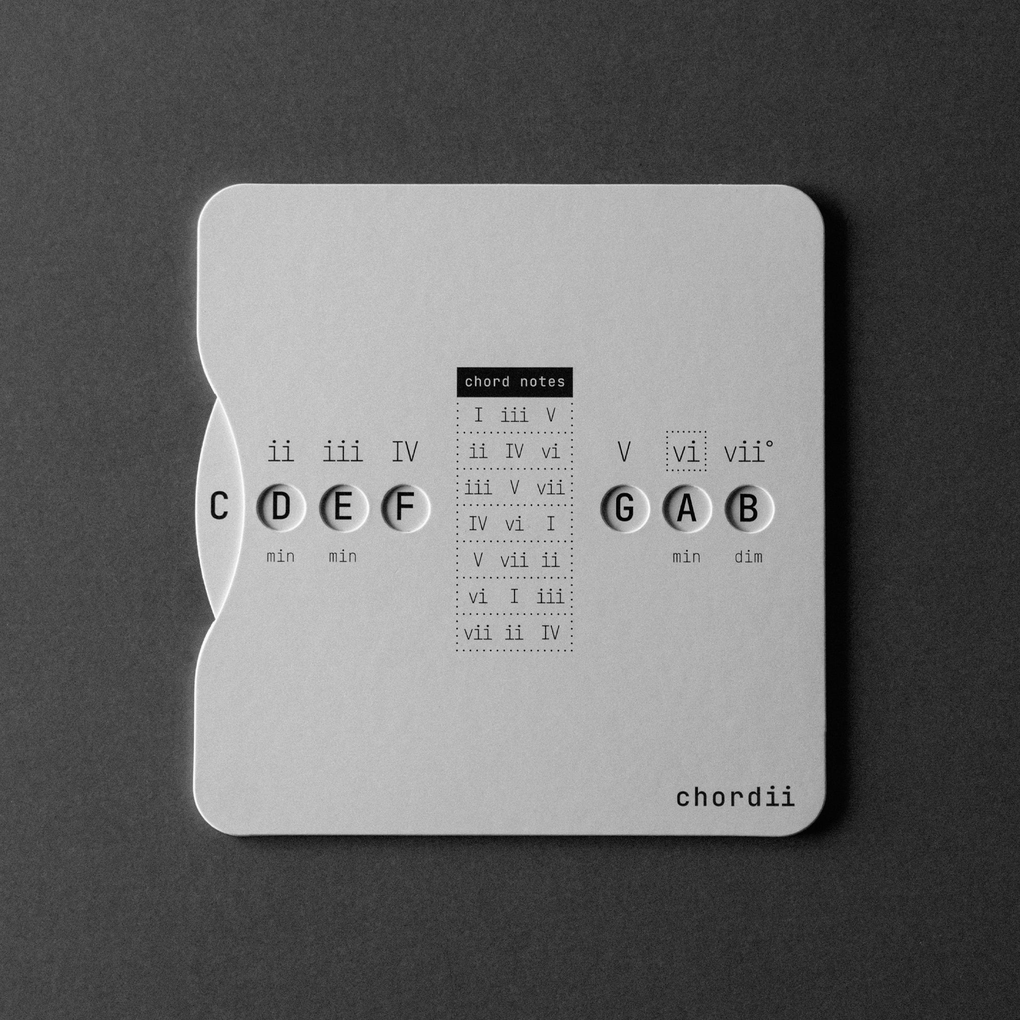 Chordii Roman Numeral Chord Finder Music Theory Wheel (White)